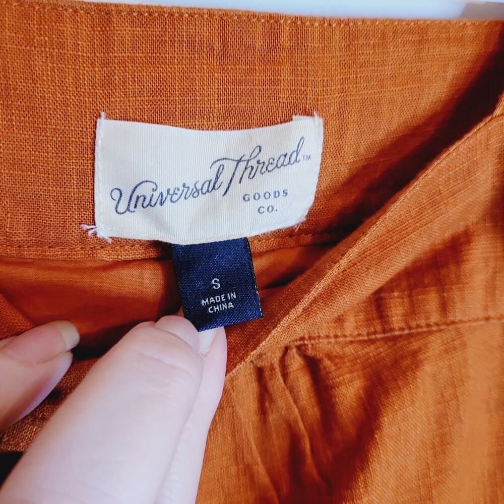 Universal Threads Poplin Cotton Rust Orange Ruffl… - image 3